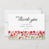 ワイルドフラワーカラフルブライダルシャワーありがとうございました カード (正面)