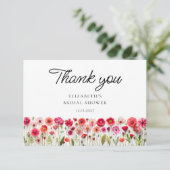 ワイルドフラワーカラフルブライダルシャワーありがとうございました カード (スタンド正面)