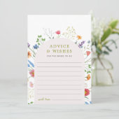 ワイルドフラワーカラフルブライダルシャワーアドバイスの願い アドバイスカード (スタンド正面)