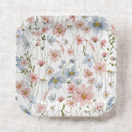 ワイルドフラワーカラフルブライダルシャワーイン開花ガーデン ペーパープレート