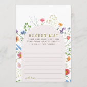 ワイルドフラワーカラフルブライダルシャワーバケットリストアイディア アドバイスカード (正面)