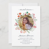 ワイルドフラワーカラフルブライダルシャワーフォト招待状 招待状 (正面)