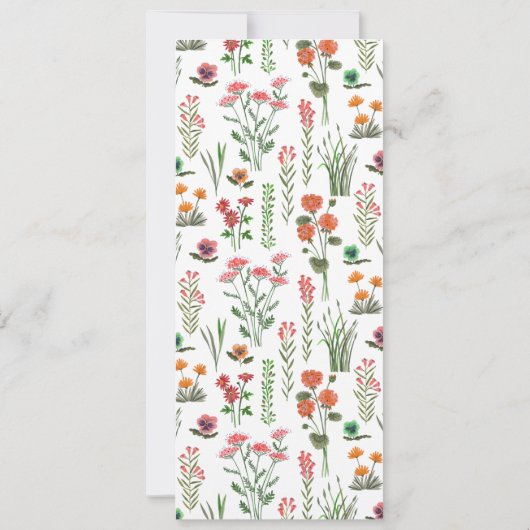 ワイルドフラワーカラフルブライダルシャワーフォト招待状 招待状 (裏面)