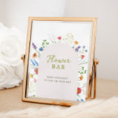 ワイルドフラワーカラフルブライダルシャワーフラワーバー標識 ポスター