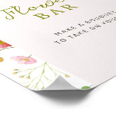 ワイルドフラワーカラフルブライダルシャワーフラワーバー標識 ポスター (角)