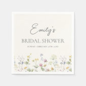 ワイルドフラワーカラフルブライダルシャワーブランチ スタンダードカクテルナプキン (正面)