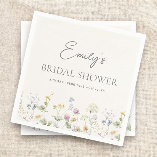 ワイルドフラワーカラフルブライダルシャワーブランチ スタンダードカクテルナプキン