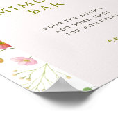 ワイルドフラワーカラフルブライダルシャワーミモザバー標識 ポスター (角)