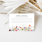 ワイルドフラワーカラフルブライダルシャワーレシピカード エンクロージャーカード