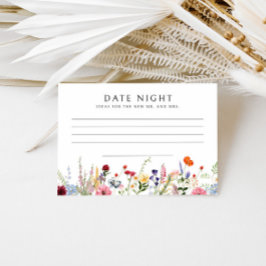 ワイルドフラワーカラフルブライダルシャワーレシピカード エンクロージャーカード