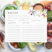 ワイルドフラワーカラフルブライダルシャワーレシピカード エンクロージャーカード