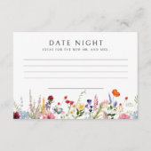 ワイルドフラワーカラフルブライダルシャワーレシピカード エンクロージャーカード (正面)