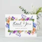 ワイルドフラワーカラフルブライダルシャワー サンキューカード (スタンド正面)