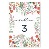 ワイルドフラワーカラフルブライダルシャワー テーブルナンバー (正面)