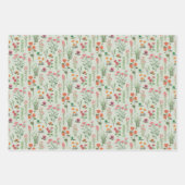 ワイルドフラワーカラフルブライダルシャワー ラッピングペーパーシート (正面2)