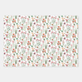 ワイルドフラワーカラフルブライダルシャワー ラッピングペーパーシート (正面)