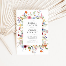 ワイルドフラワーカラフルブライダルシャワー 招待状