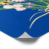 ワイルドフラワーカラフルブーケ絵を描グアッシュの芸術 ポスター (角)