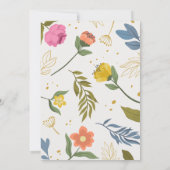 ワイルドフラワーカラフルベイシックボホブライダルシャワー 招待状 (裏面)