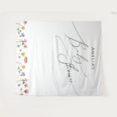 ワイルドフラワーカラフルベイビーシャワー背景 タペストリー (正面(横))