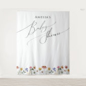 ワイルドフラワーカラフルベイビーシャワー背景 タペストリー (正面)