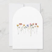 ワイルドフラワーカラフルベビーの開花ベビーシャワーアーチ 招待状 (裏面)