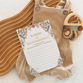 ワイルドフラワーカラフルベビーアドバイス&ウィッシュズゲームカード 招待状