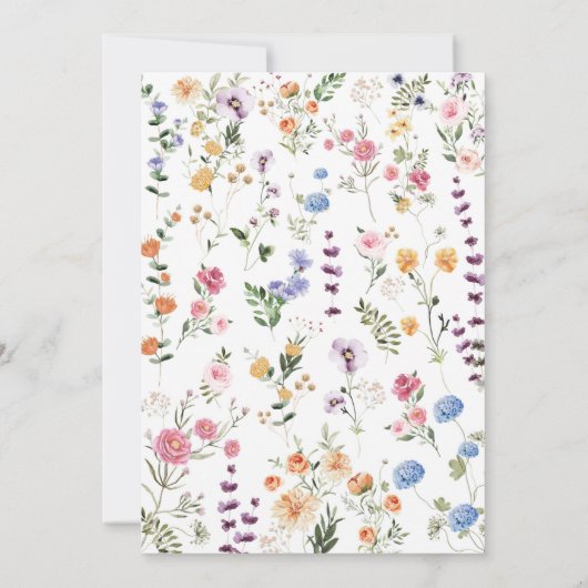 ワイルドフラワーカラフルベビーアドバイス&ウィッシュズゲームカード 招待状 (裏面)