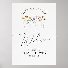 ワイルドフラワーカラフルベビーイン開花ウェルカムサイン