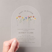 ワイルドフラワーカラフルベビーイン開花ベビーシャワー アクリル招待状 (インサイチュ (ポータブル))