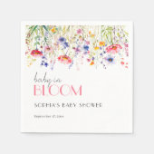 ワイルドフラワーカラフルベビーイン開花ベビーシャワー スタンダードカクテルナプキン (正面)
