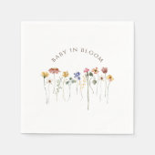 ワイルドフラワーカラフルベビーイン開花ベビーシャワー スタンダードカクテルナプキン (正面)