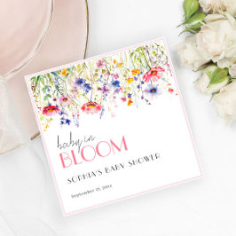 ワイルドフラワーカラフルベビーイン開花ベビーシャワー スタンダードカクテルナプキン