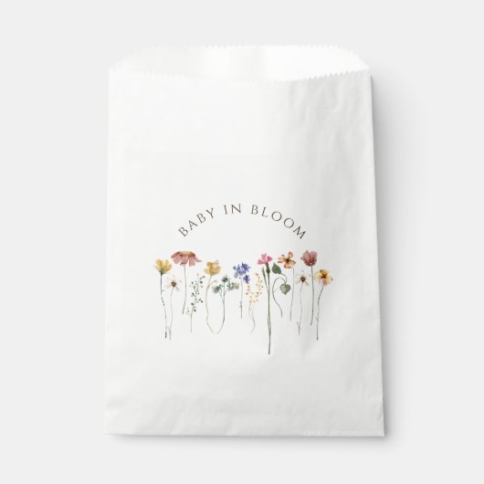 ワイルドフラワーカラフルベビーイン開花ベビーシャワー フェイバーバッグ (正面)