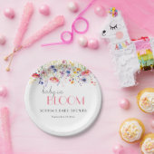 ワイルドフラワーカラフルベビーイン開花ベビーシャワー ペーパープレート (パーティー)