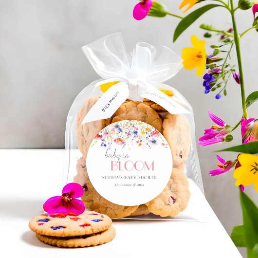 ワイルドフラワーカラフルベビーイン開花ベビーシャワー ラウンドシール