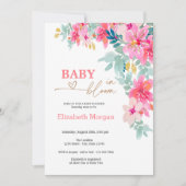 ワイルドフラワーカラフルベビーイン開花ベビーシャワー 招待状 (正面)