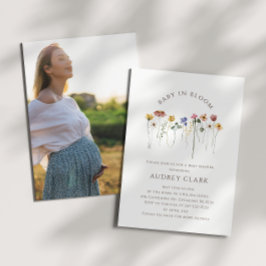 ワイルドフラワーカラフルベビーイン開花写真 招待状