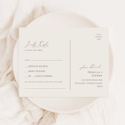 ワイルドフラワーカラフルベージュガーデンソングリクエストRSVP ポストカード