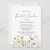 ワイルドフラワーカラフルボタニカルブライダルルンチョン 招待状 (正面)