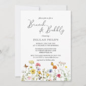 ワイルドフラワーカラフルボタニカルブランチ&バブリー 招待状 (正面)