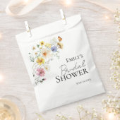 ワイルドフラワーカラフルボホブライダルシャワーありがとう フェイバーバッグ (クリップ留めされた状態)