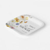 ワイルドフラワーカラフルボホブライダルシャワー ペーパープレート (傾斜あり)