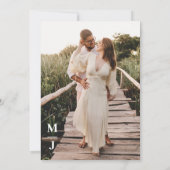 ワイルドフラワーカラフルボホモノグラム写真結婚の 招待状 (裏面)