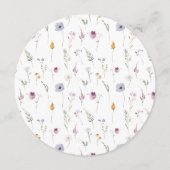 ワイルドフラワーカラフルボホラウンドメニューカードプレート メニュー (裏面)