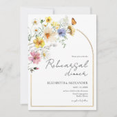 ワイルドフラワーカラフルボホリハーサルディナー 招待状 (正面)