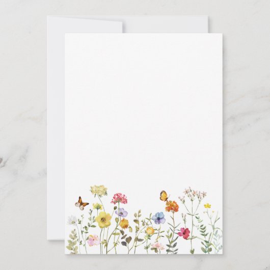 ワイルドフラワーカラフルボホーガーデン婚約パーティ 招待状 (裏面)