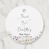 ワイルドフラワーカラフルボホ赤ちゃんシャワー フェイバータグ (裏面)