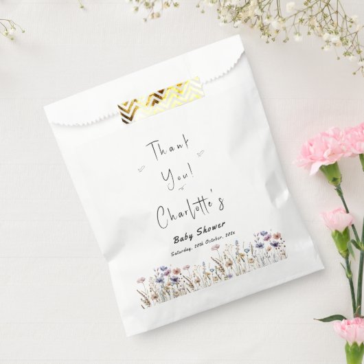ワイルドフラワーカラフルボホ赤ちゃんシャワー フェイバーバッグ (封をした状態)