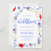 ワイルドフラワーカラフルボーイ赤ちゃんシャワー 招待状 (正面)